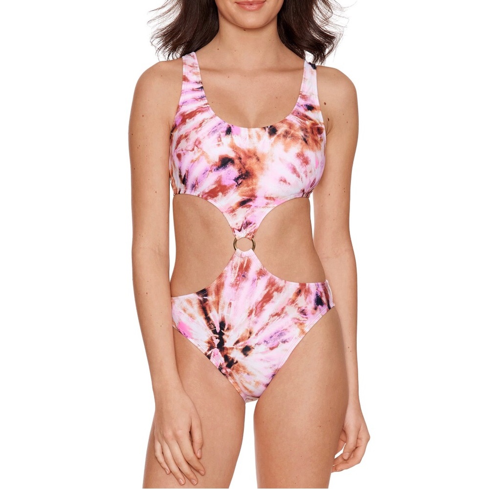 NO BOUNDARIES Womens Tie Dye Swimsuit Size Large 11-13 Removable Light Pads New
